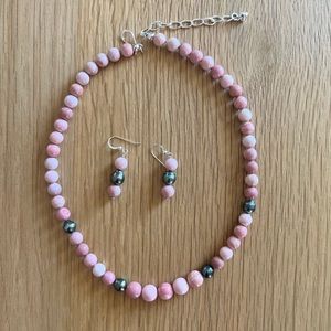 Jay king pearl necklace and earring set
